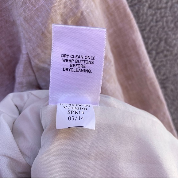 Banana Republic Cream Beige 100% Linen Exterior Blazer Sz 6 - Picture 12 of 13